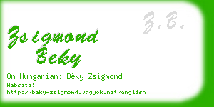 zsigmond beky business card
